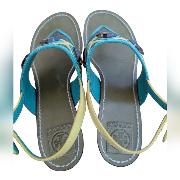 Tory Burch Etta Embellished Jeweled Heeled Sandals sz 10 - Picture 5 of 8